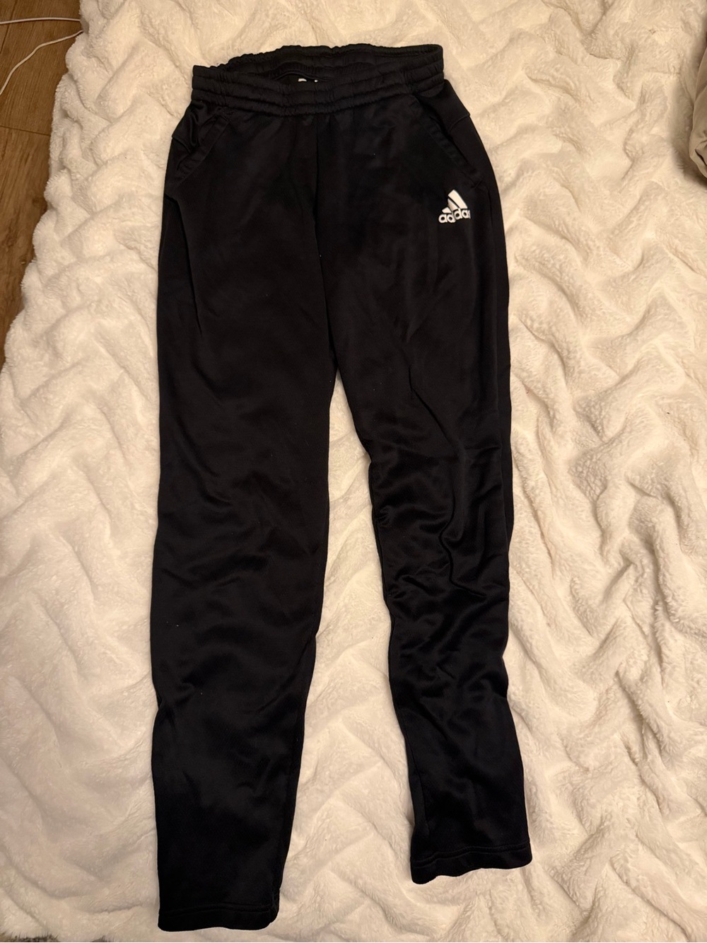 adidas Black Kids Joggers with White Logo